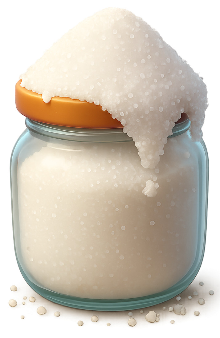 High-resolution clipart illustration of Overflowing Sugar Jar, designed for hospitality and restaurant menus, culinary arts marketing, and corporate catering event promotions.