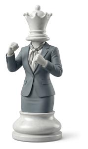 White Queen Ready To Fight Business Chess PowerPoint clipart graphic preview.