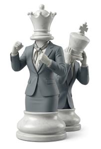 White Queen Protect Business Chess PowerPoint clipart graphic preview.