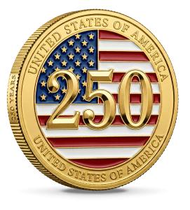 America 250 Coin PowerPoint clipart graphic preview.