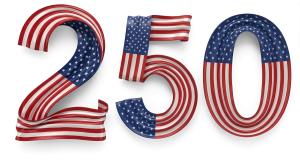 America 250 Flag PowerPoint clipart graphic preview.