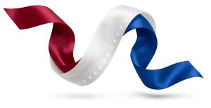 Patrotic Ribbon PowerPoint clipart graphic preview.