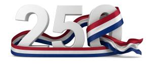 America 250 Ribbon Wrap PowerPoint clipart graphic preview.