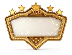 Golden Marquee PowerPoint clipart graphic preview.