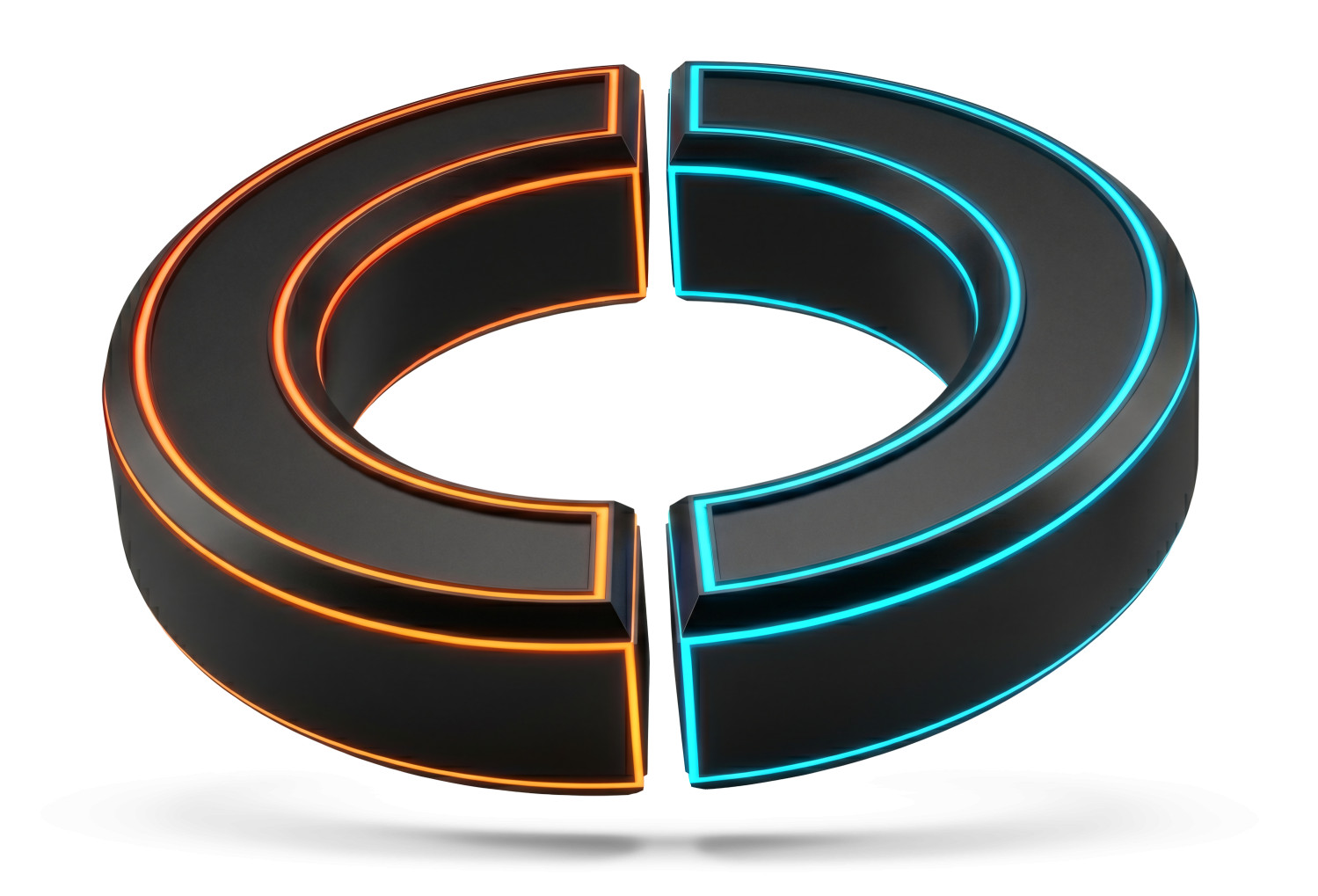 Binary Two Process Ring PPT Clipart