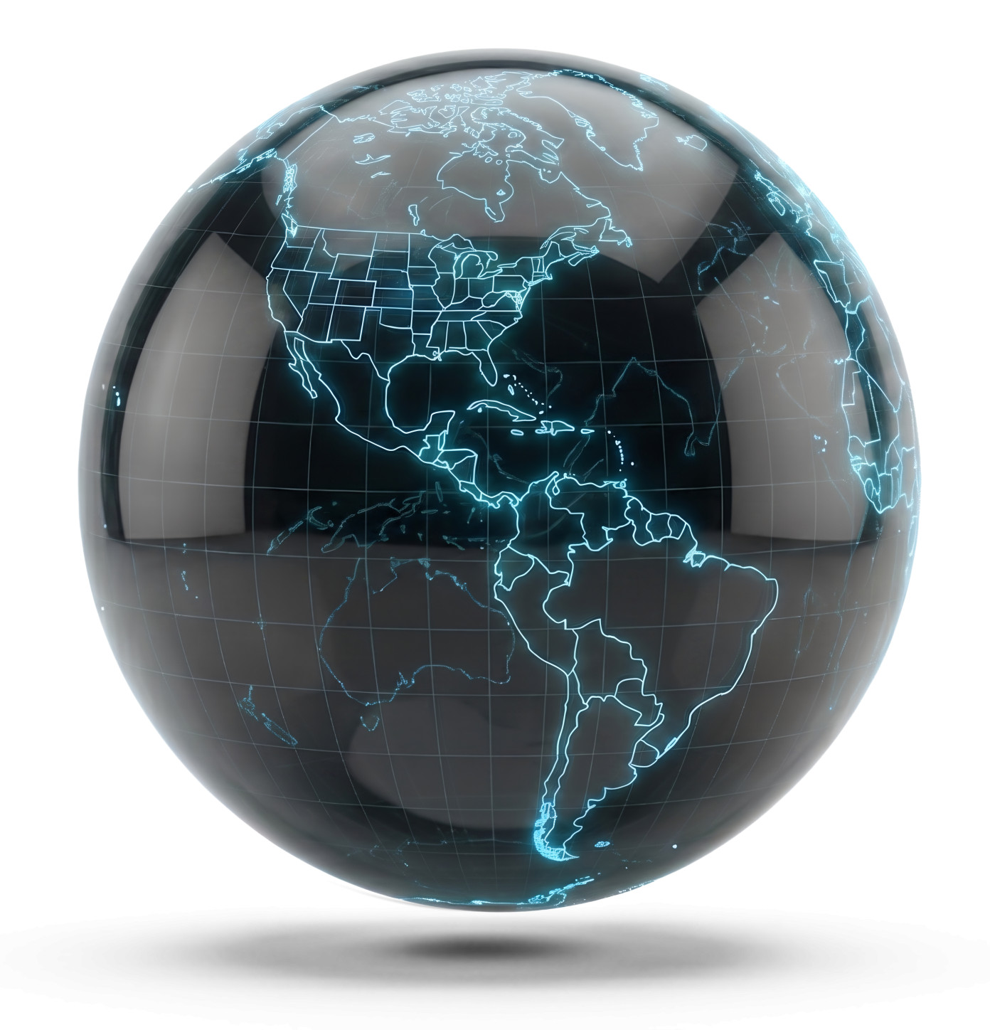 High-resolution clipart illustration of Global Operations Sphere Americas, designed for digital transformation strategies, enterprise software training, and advanced information technology frameworks.