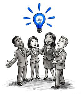 Sketch Style Teamwork : Collaborative Idea Generation and Brainstorming PowerPoint clipart graphic preview.