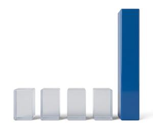 Bar Graph Sharp Increase PowerPoint clipart graphic preview.