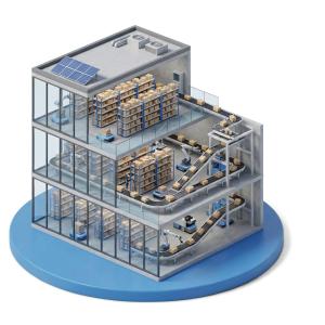 3D Automated Warehouse Presentation Graphic PowerPoint clipart graphic preview.