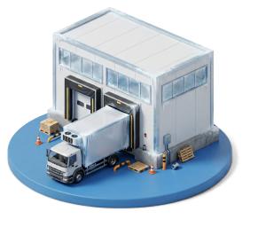 3D Cold Storage Warehouse Presentation Graphic PowerPoint clipart graphic preview.