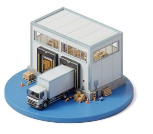 3D Warehouse Loading Dock Presentation Graphic PowerPoint clipart graphic preview.