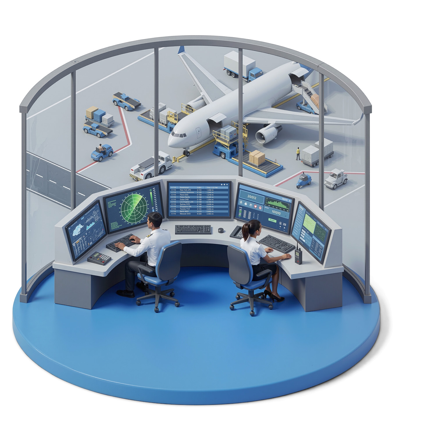 3D Flight Operations Control Center Asset for Corporate Decks