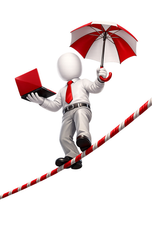 Powerpoint Graphics/animation Faceless Figure Tightrope Laptop Clipart for PowerPoint