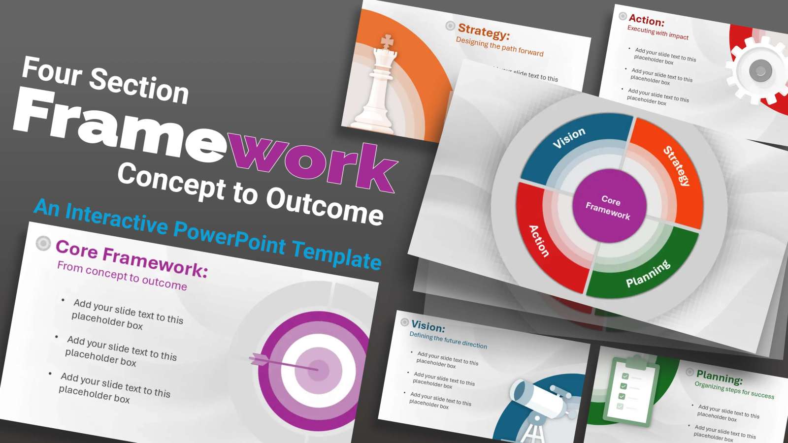 Iteractive Framework Symbol Interactive PowerPoint Template – Core Framework Slides
