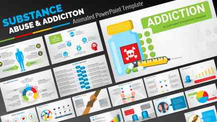 Professional widescreen presentation deck featuring custom slide layouts from the Substance Abuse Addiction PowerPoint Theme, structured for seasonal marketing campaigns, corporate event presentations, and holiday promotions.