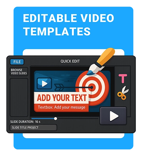 Editable animated video backgrounds for PowerPoint preview