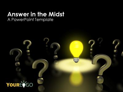 Answer In The Midst PowerPoint Template layout preview.