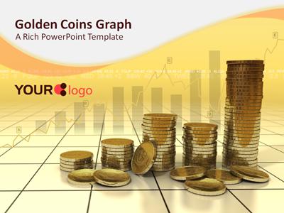 Golden Coins PowerPoint Template layout preview.