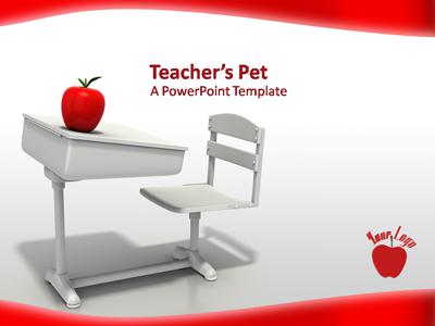 Teachers Pet PowerPoint Template layout preview.