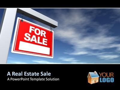 Real Estate Sign PowerPoint Template layout preview.
