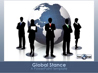 Global Stance PowerPoint Template layout preview.