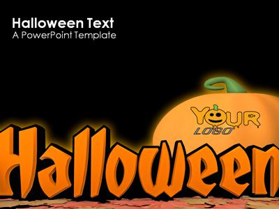 Halloween Text PowerPoint Template layout preview.