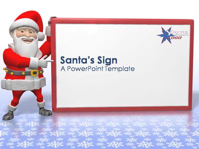 Santas Sign PowerPoint Template layout preview.