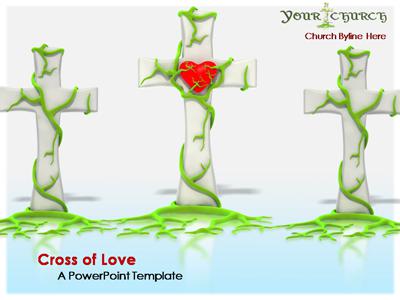 Cross Of Love PowerPoint Template layout preview.