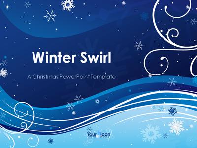 Winter Swirl PowerPoint Template layout preview.
