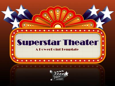 Superstar Theater PowerPoint Template layout preview.