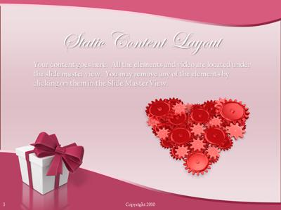 Slide 3 layout from the Valentine Hearts presentation deck.