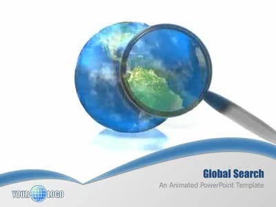 Global Search PowerPoint Template layout preview.