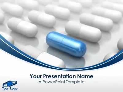 Prescription Line PowerPoint Template layout preview.