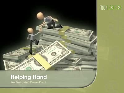 Helping Hand PowerPoint Template layout preview.