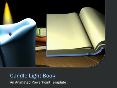 Book By Candle Light PowerPoint Template layout preview.
