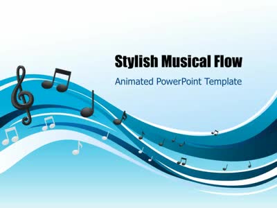 Stylish Musical Flow PowerPoint Template layout preview.