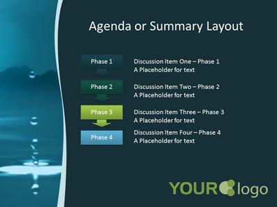Slide 4 layout from the Water Drop presentation deck.
