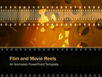 Film And Movie Reels PowerPoint Template layout preview.