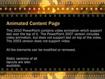Slide 2 layout from the Film And Movie Reels presentation deck.