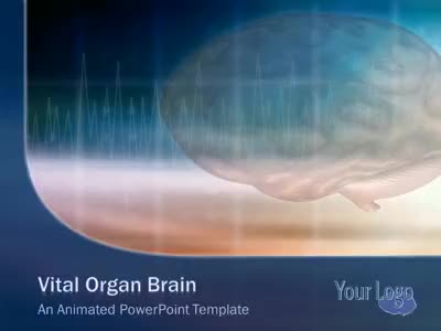 Vital Organ Brain PowerPoint Template layout preview.