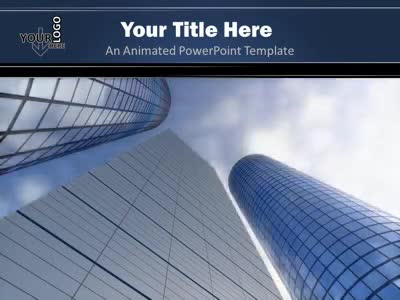 Business Cloud Skyscraper PowerPoint Template layout preview.