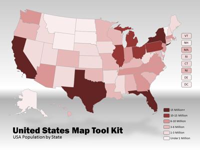 Usa Map Tool Kit PowerPoint Template layout preview.
