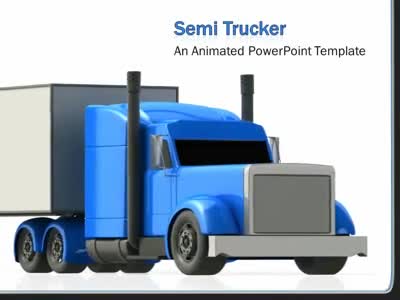 Semi Truck PowerPoint Template layout preview.