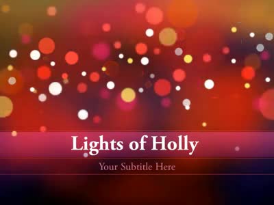 Lights Of Holly PowerPoint Template layout preview.