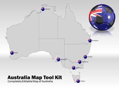 Slide 4 layout from the Australia Map PowerPoint Toolkit presentation deck.