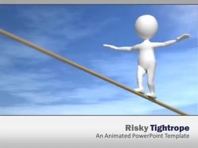 Risky Tightrope PowerPoint Template layout preview.