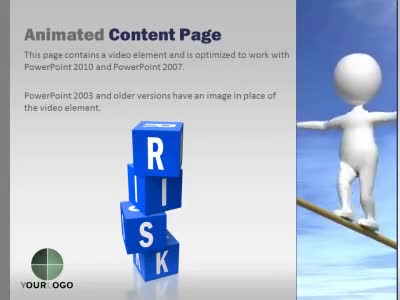 Slide 2 layout from the Risky Tightrope presentation deck.