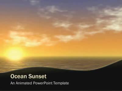 Ocean Sunset PowerPoint Template layout preview.