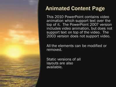 Slide 2 layout from the Ocean Sunset presentation deck.