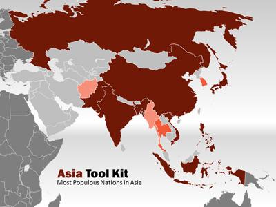 Slide 2 layout from the Asia Map PowerPoint Toolkit presentation deck.